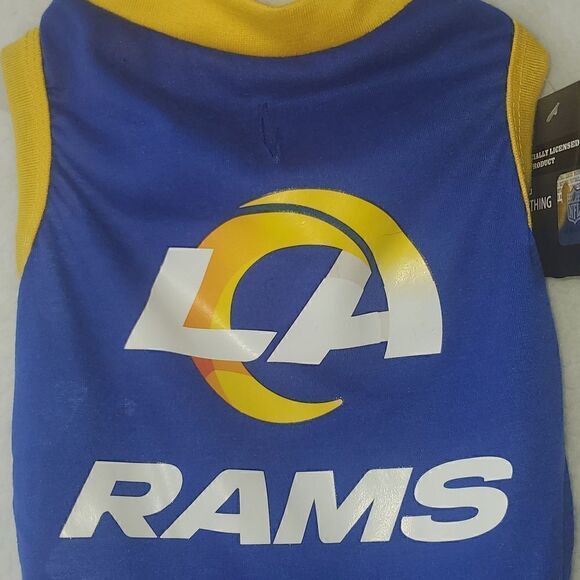 Silver Paw Los Angeles Rams Doggie T Shirt Jersey Size Medium - Picture 5 of 16